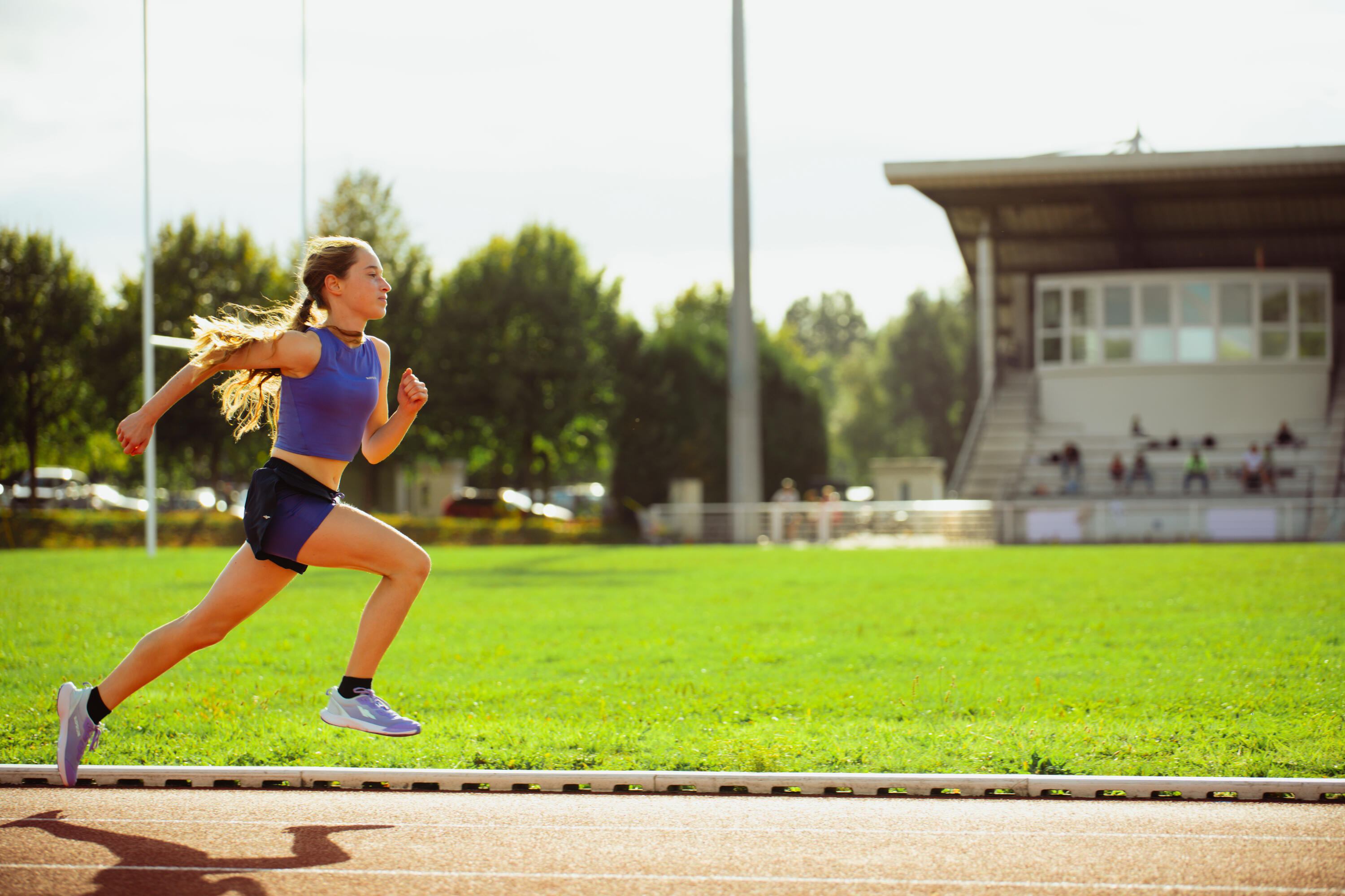 Crop Top atmungsaktiv für Mädchen, Kiprun violett 14/14