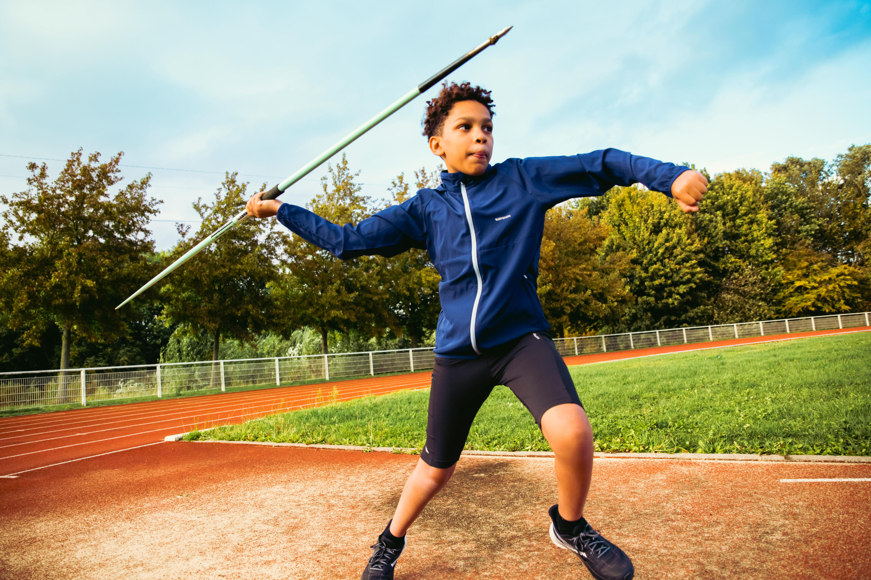 Windjack voor hardlopen kinderen marineblauw 11/13