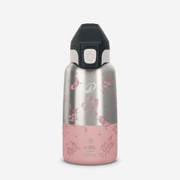 Gourde enfant isotherme 0,35L en acier inox avec bouchon instantané de randonnée