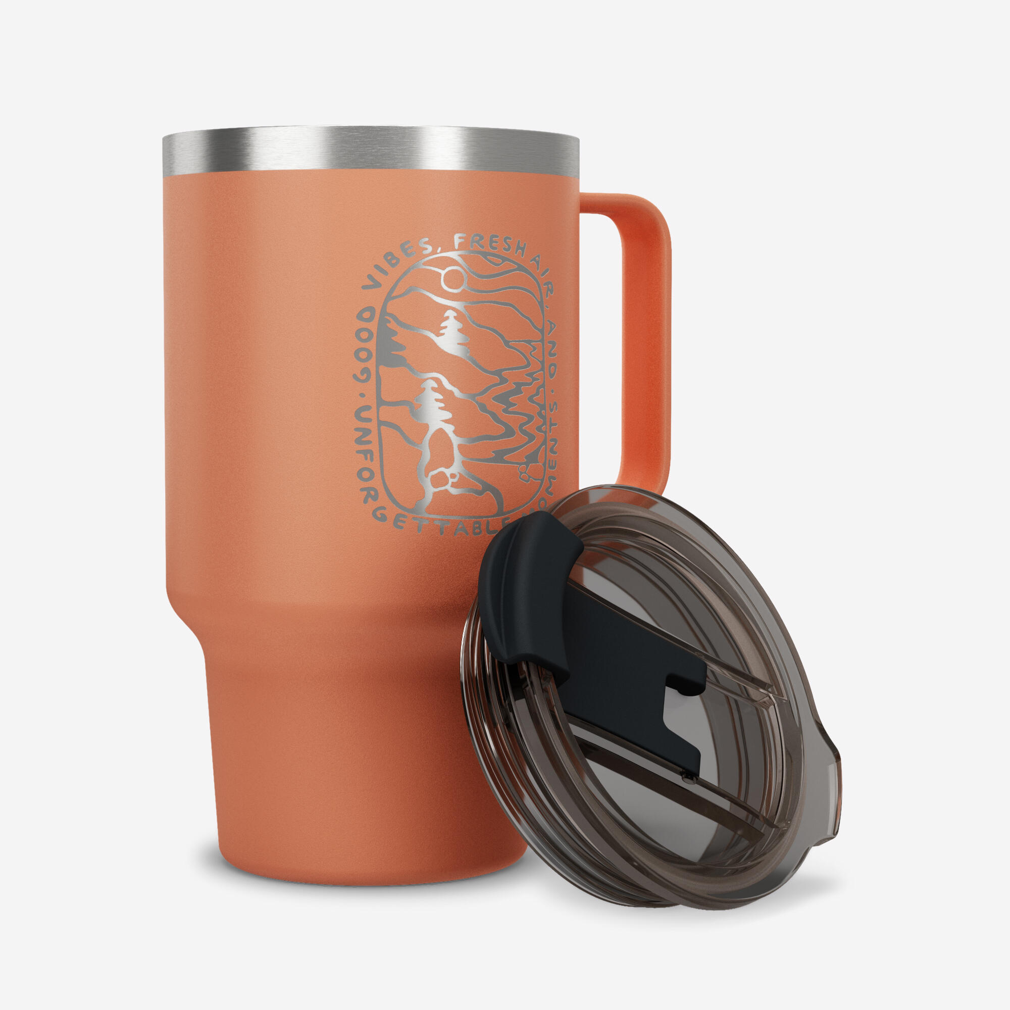 Mug 900 isotherme 0,5L en inox, pour le camping, la randonnée/trekking - orange 2/5