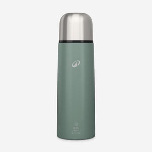 Botella isotérmica inox 0,7L con vaso para senderismo - verde