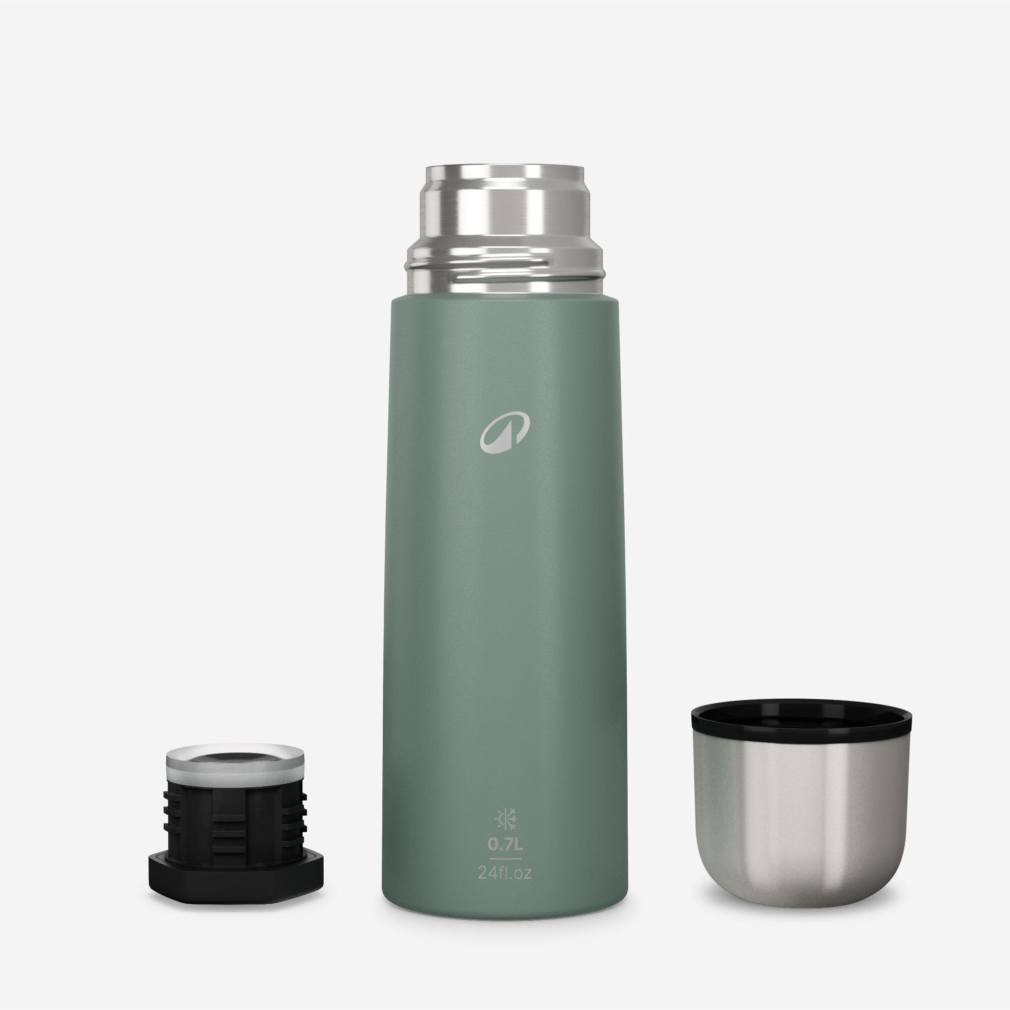 Stainless Steel Insulated Bottle with Cup, 0.7 L - QUECHUA