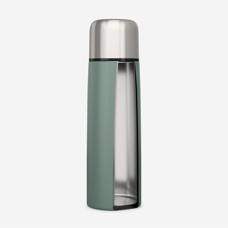 Termos inox 1L cu pahar pentru drumeție - verde