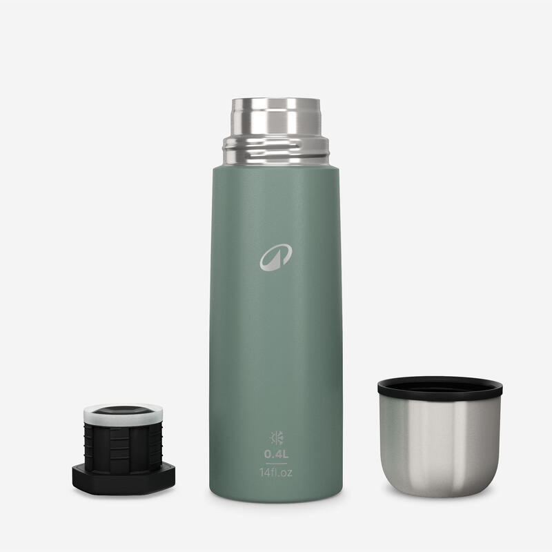 Termos inox 0,4L cu pahar pentru drumeție Verde