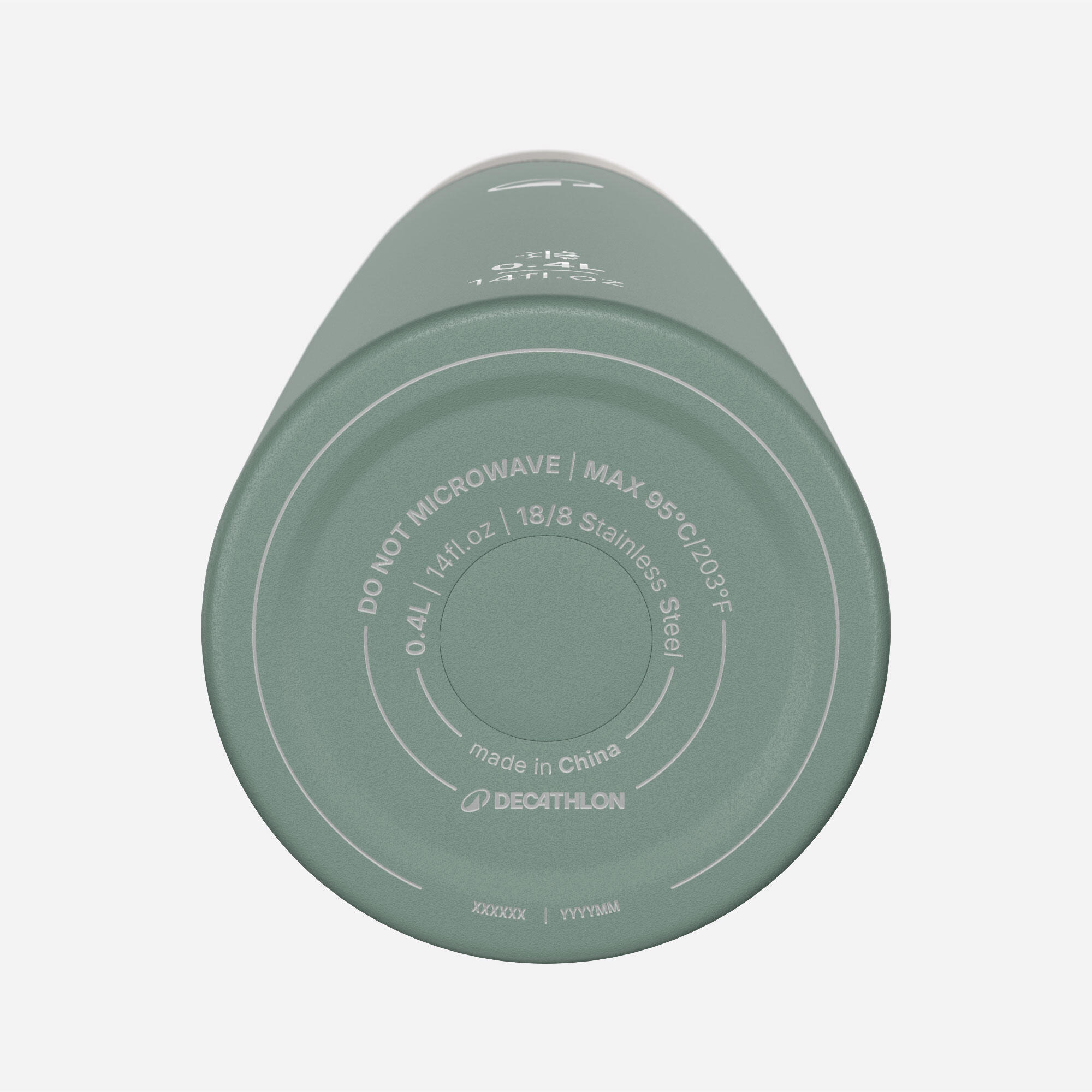 Botella de senderismo isotérmica de acero inoxidable de 0.4 L turquesa 12/16