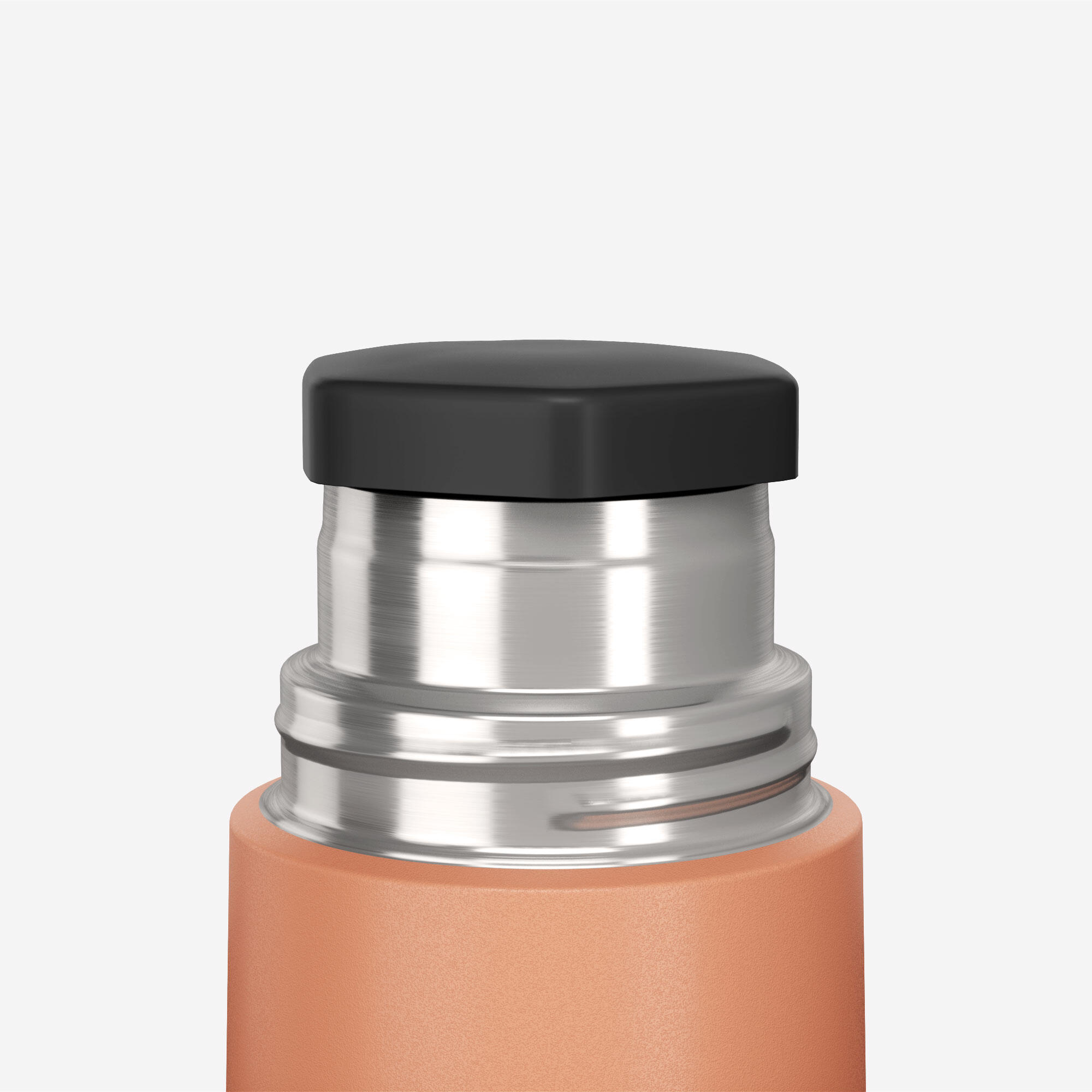 0,4l Edelstahl-Thermosflasche mit Becher für Wanderungen - orange 6/8
