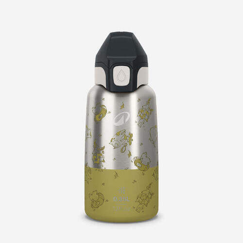 Gourde enfant isotherme 0,35L en acier inox avec bouchon instantané de randonnée