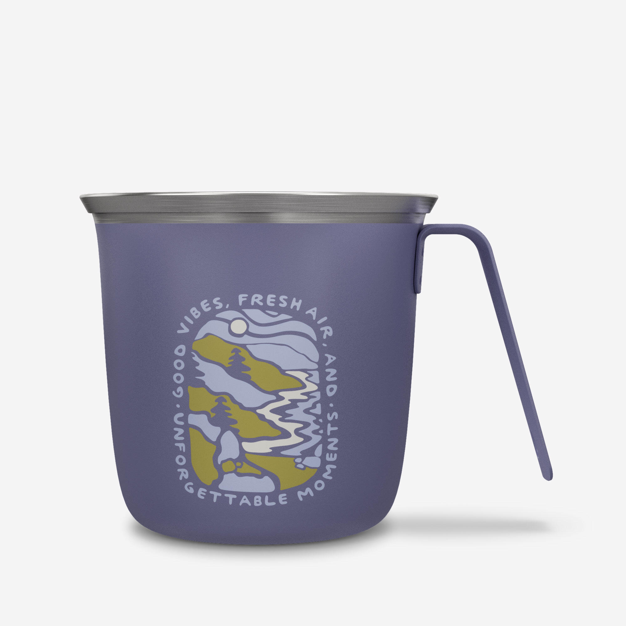 Tasse 500 acier inoxydable 0,3L, pour le camping et la randonnée - Violet.