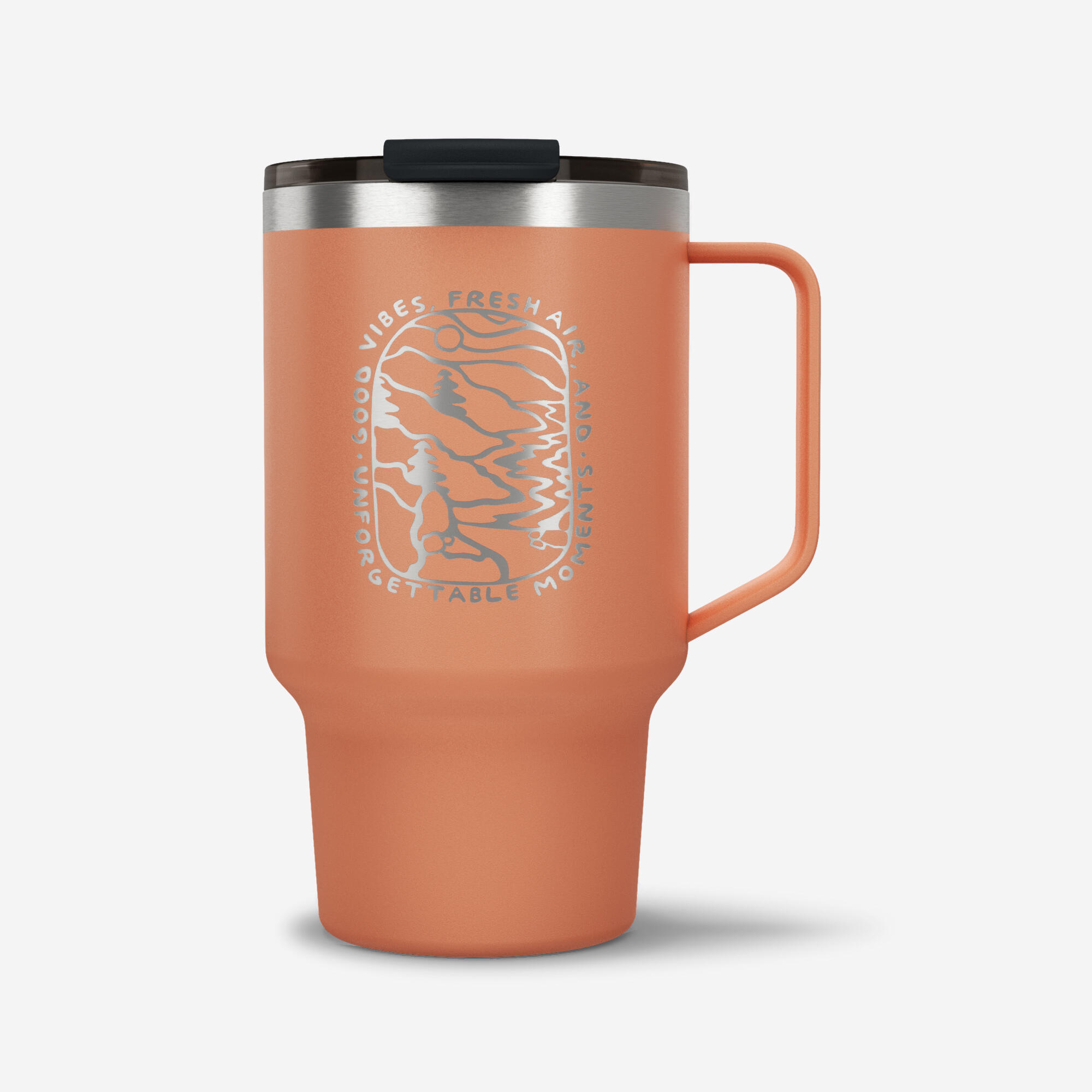 Insulated Stainless Steel 0.5 L Mug 900 for Camping, Hiking/Trekking - Orange