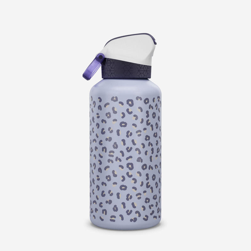 Bidon aluminiu 500, capac instantaneu, cu pipetă și pai Drumeție 0,6L Roz Copii