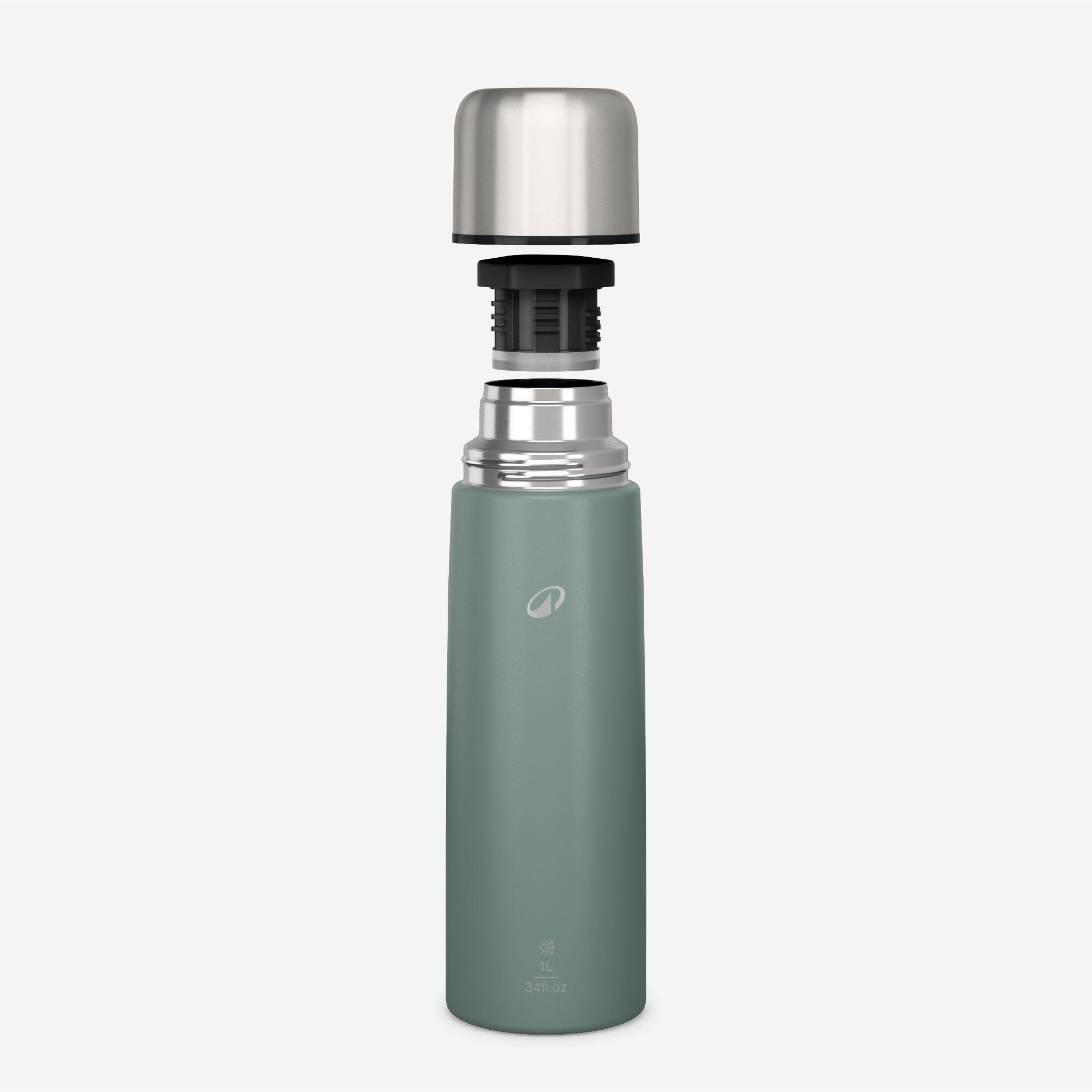 Bouteille isotherme en inox avec gobelet 1 L 3/8