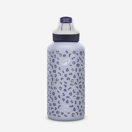 Gourde 500 enfant 0,6L en alu, bouchon instantané, pipette et paille, randonnée