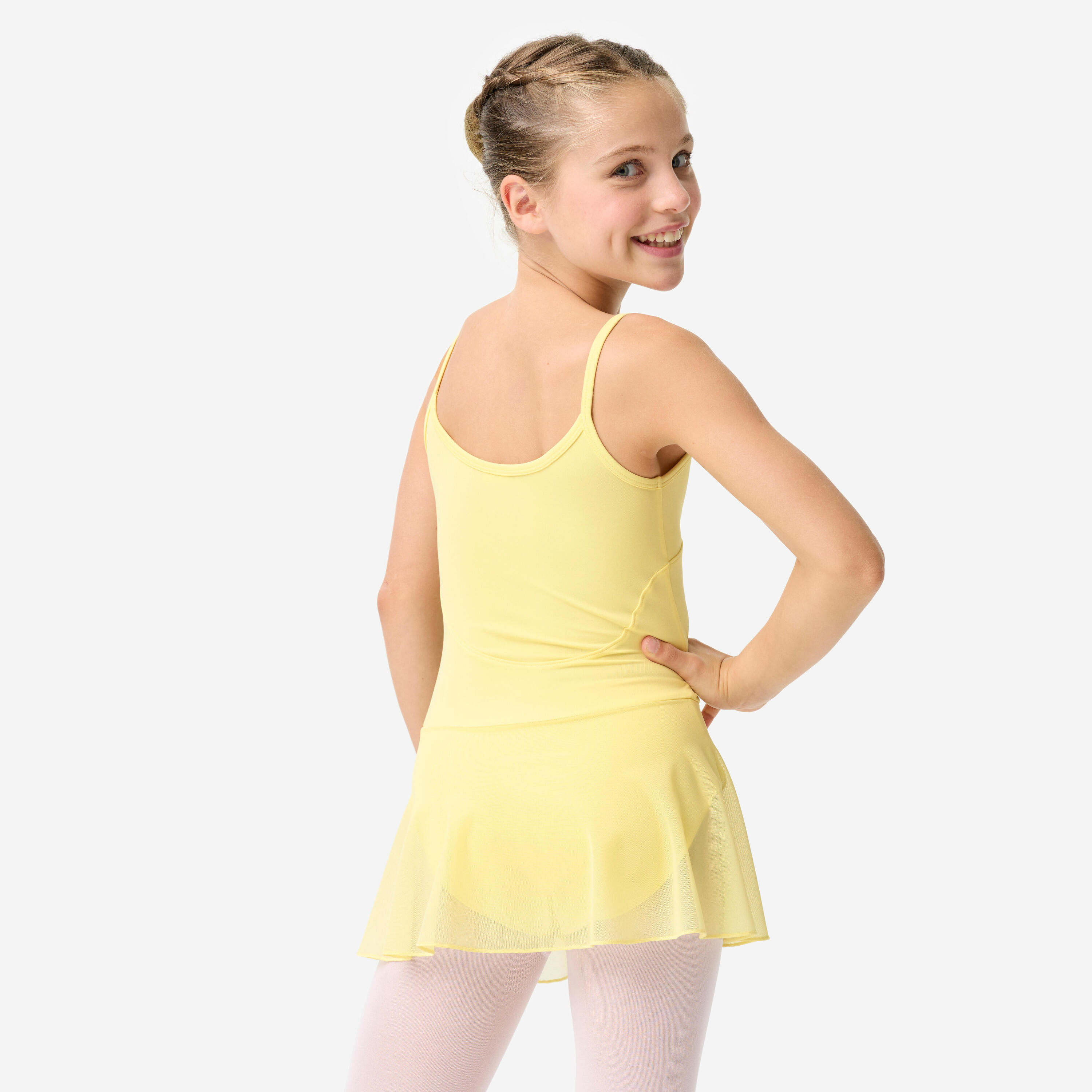 Tunique de danse classique fille, jaune pastel 4/10