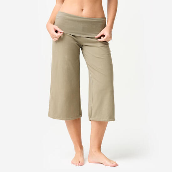 Corsaire de yoga taille haute femme, marron foncé