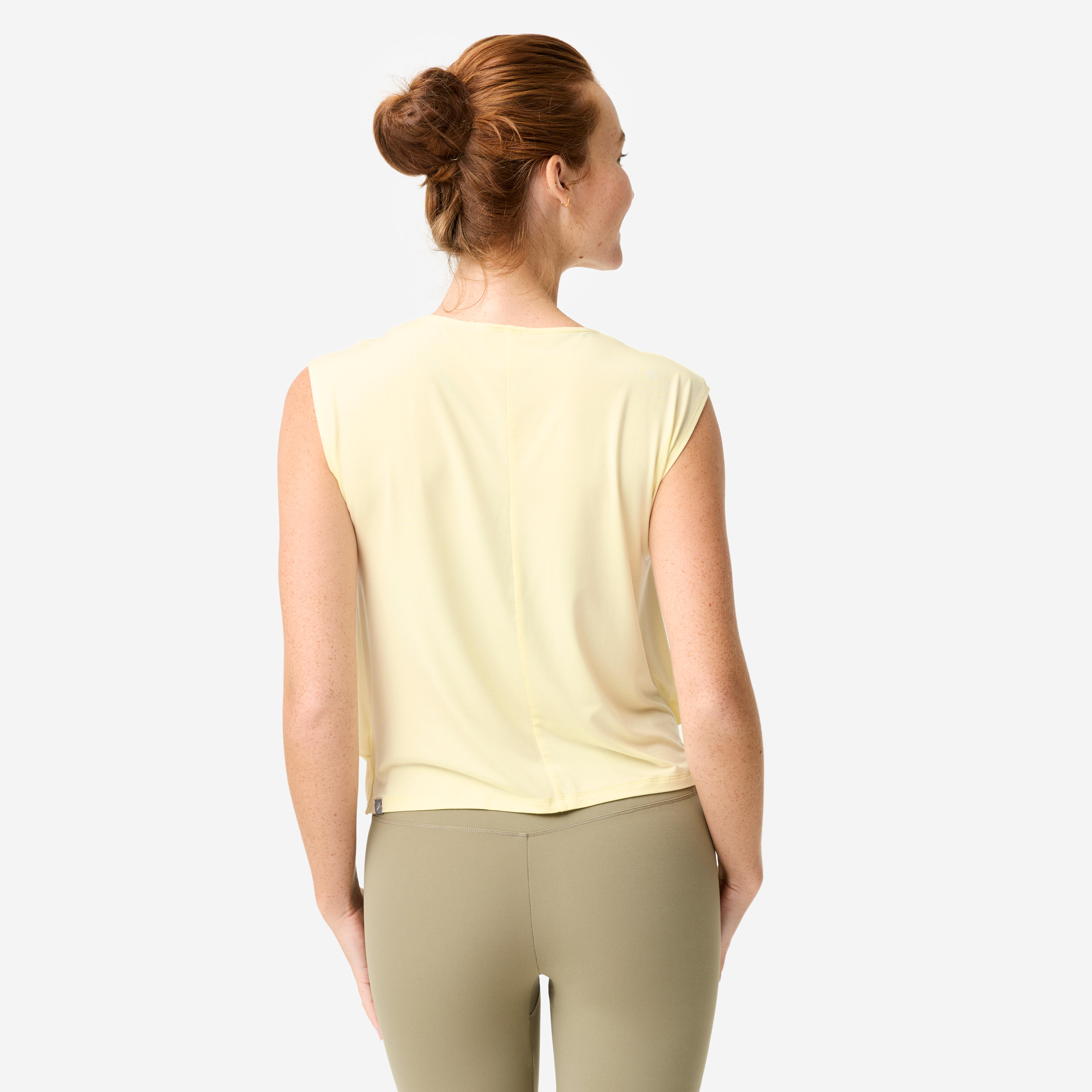 Women’s Loose-Fit Yoga and Pilates Tank Top, Yellow - DECATHLON