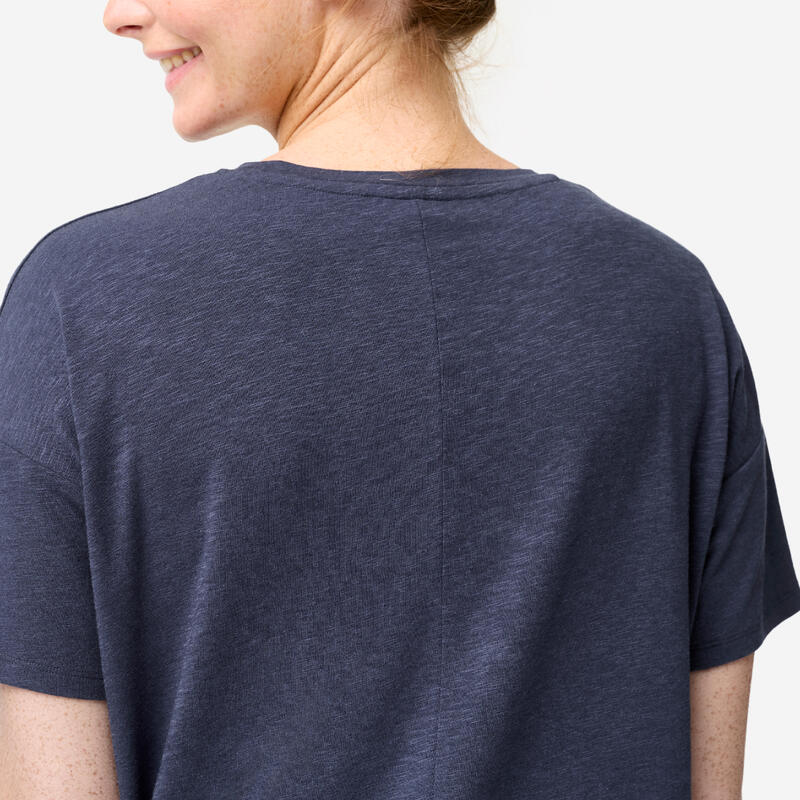Tricou de yoga Albastru închis Damă