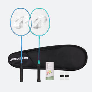 ADULT BADMINTON RACKET BR 190 SET PARTNER TURQUOISE BLUE