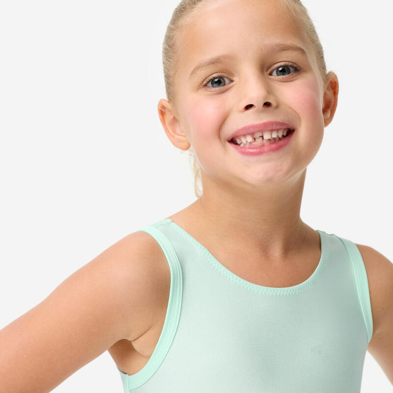 Body de gimnastică cu guler rotund Verde Fete