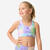 Brassière de gym respirante fille,  imprimé petit coeur violet