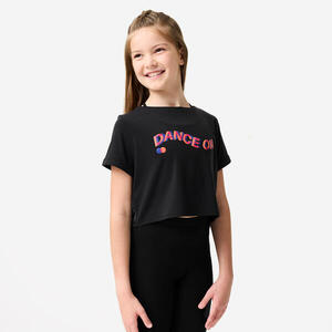 Camiseta Danza Modern Jazz Niños Naranja Coral Corte Crop Top