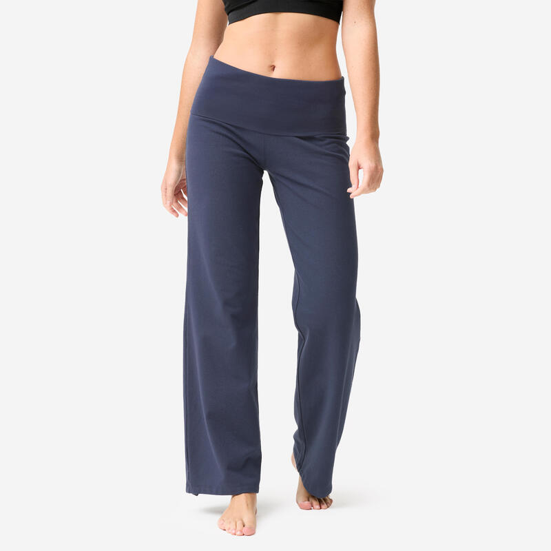 Pantalon de yoga din material moale, cu talie înaltă Bleumarin Damă
