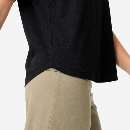 Футболка жіноча для йоги чорна