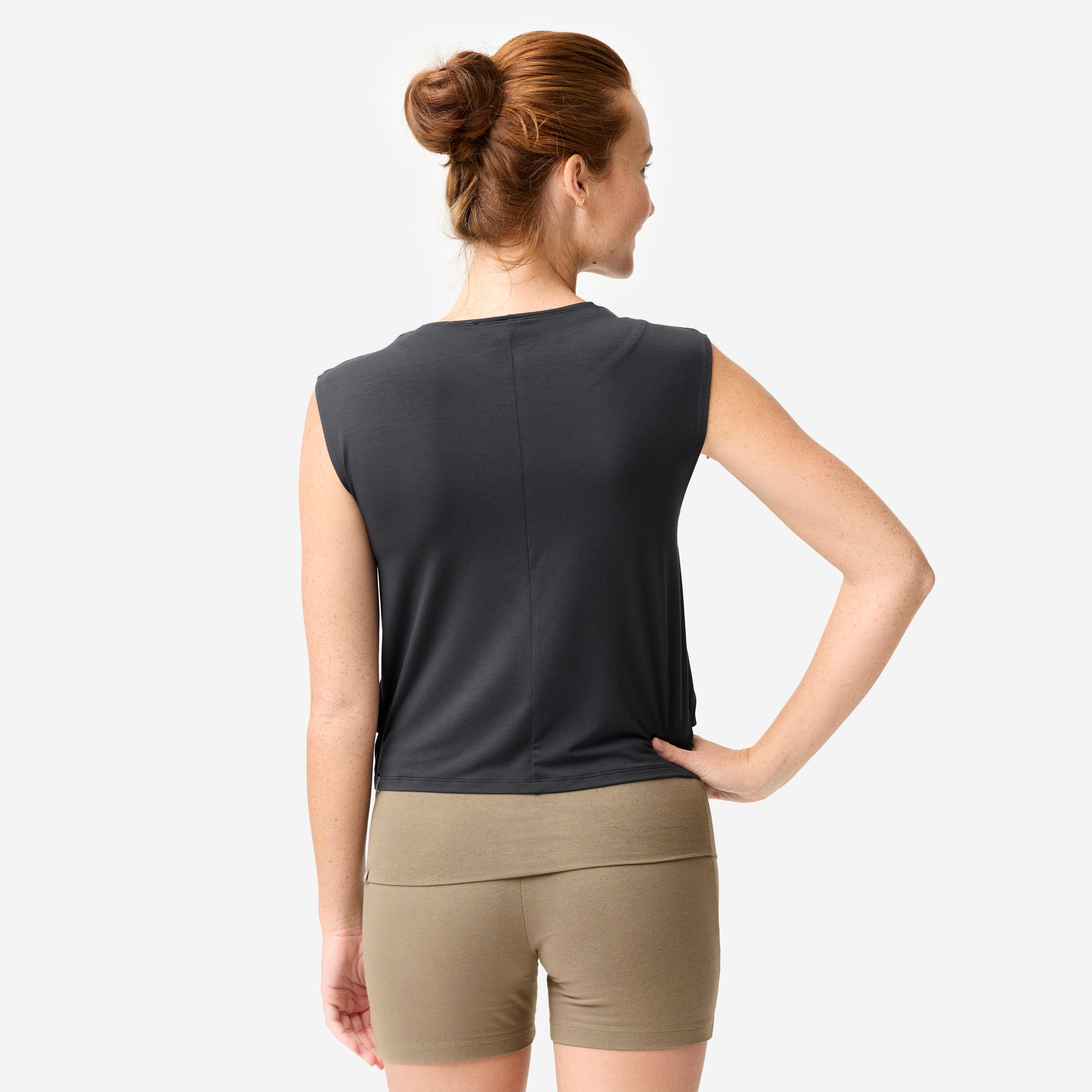 Un débardeur fluide et respirant de yoga/pilates, gris foncé 4/10