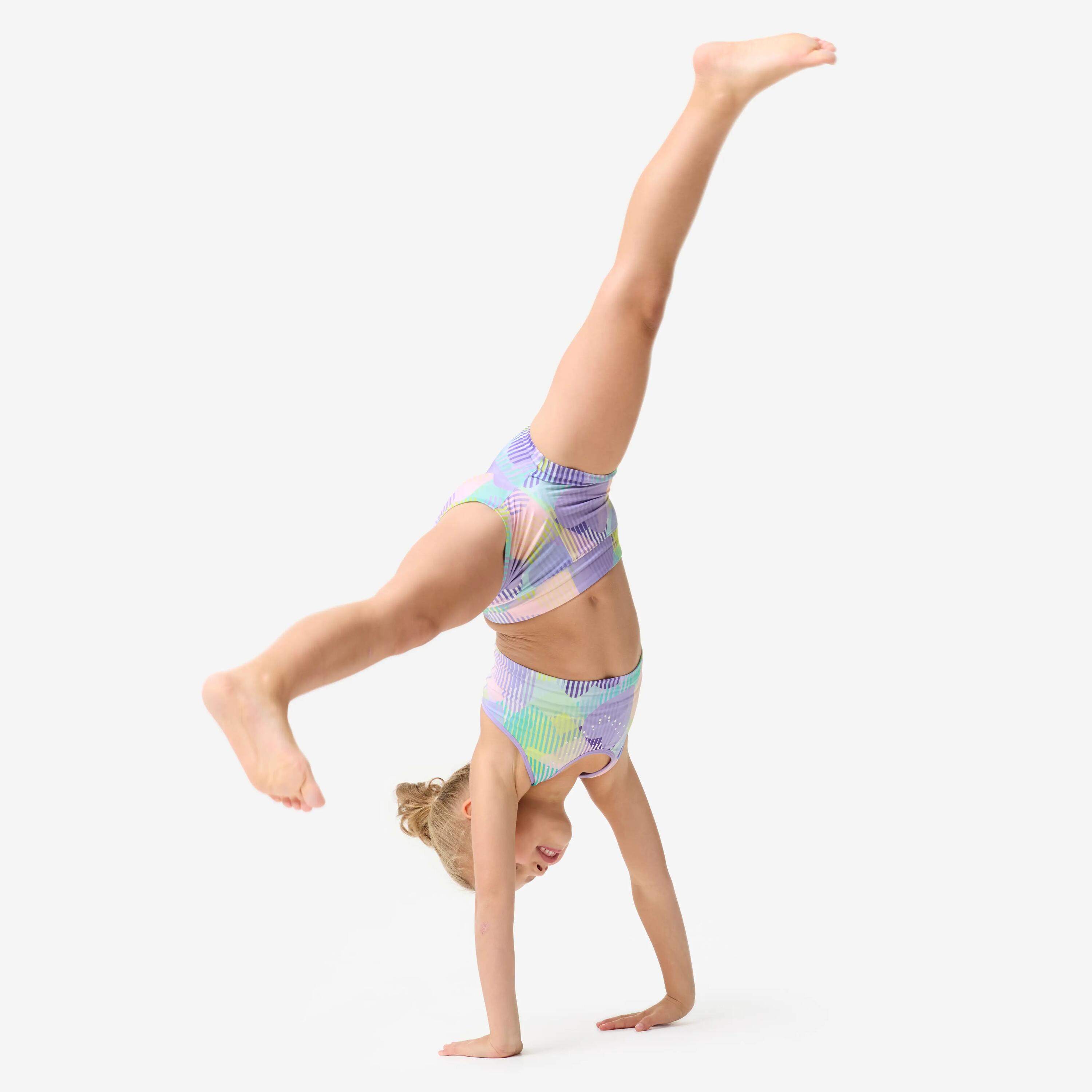 Brassière de gym respirante fille,  imprimé petit coeur violet 2/11