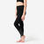 Legging danse moderne taille haute fille, noir et gris