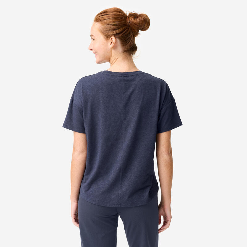 Tricou de yoga Albastru închis Damă