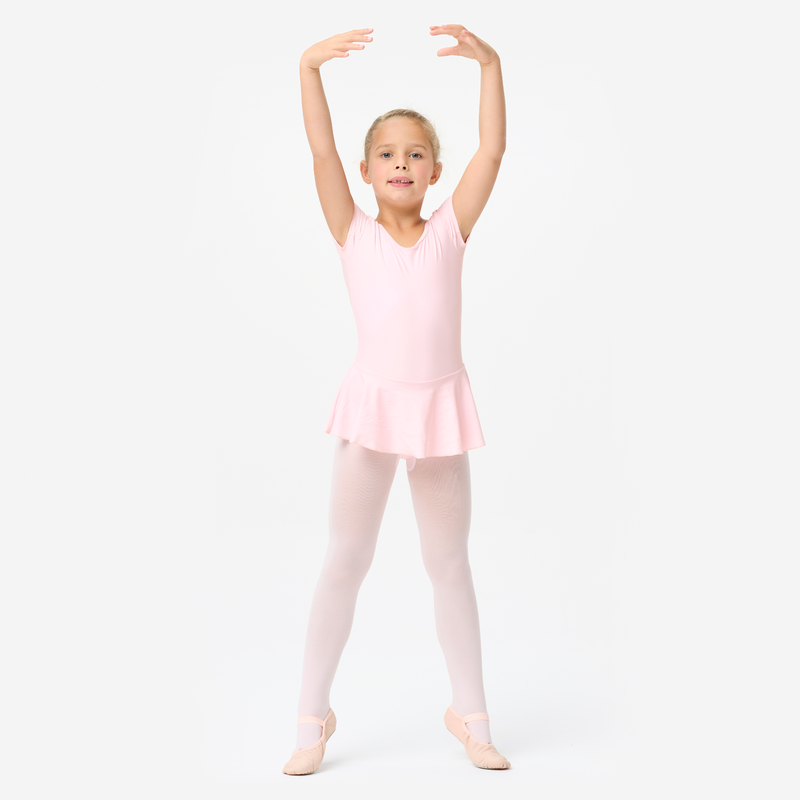 Justaucorps Jupe Moret Fille Rose Noir Cœur - Danse Ballet - Taille 6-7 Ans NEUF