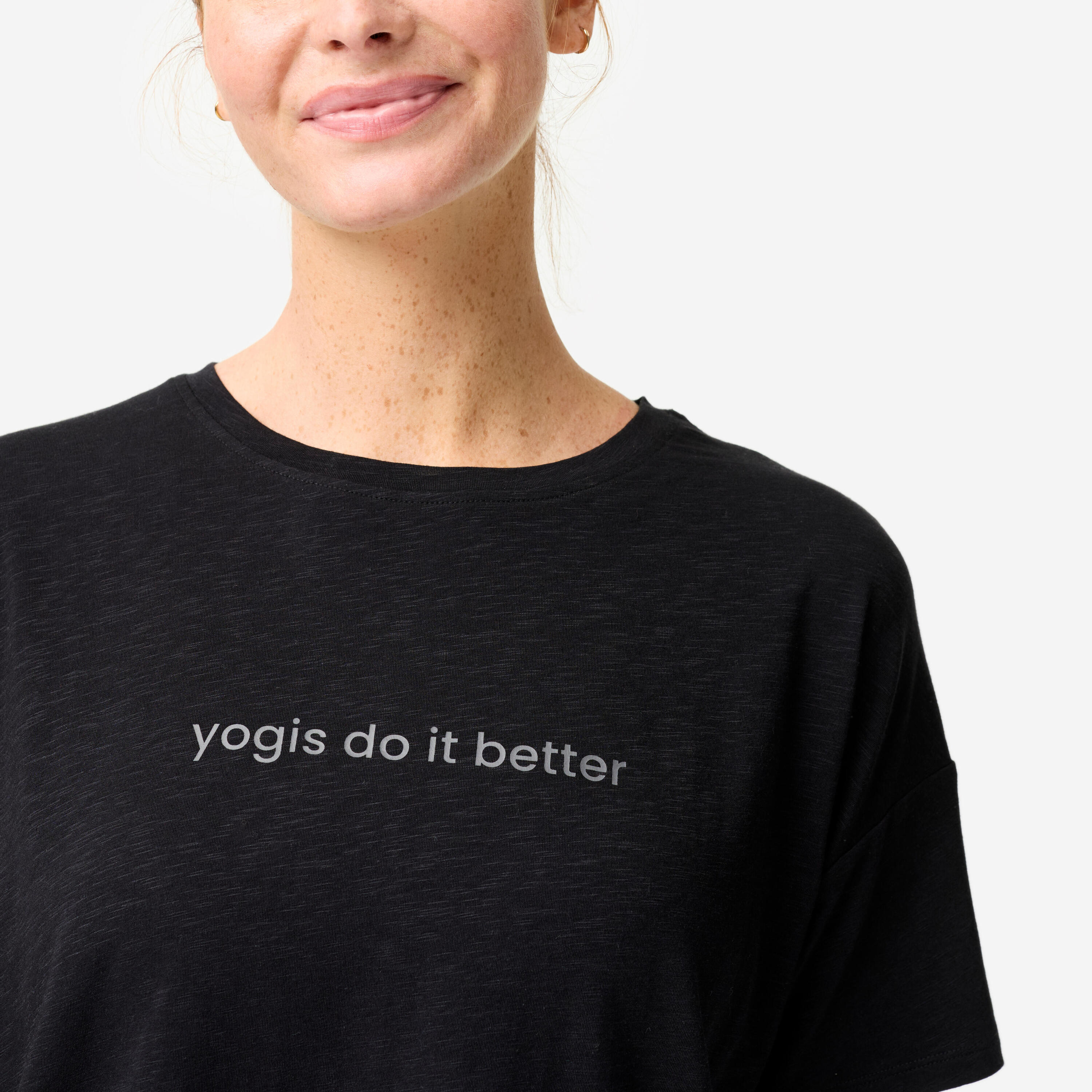 T-shirt de Yoga Mulher Preto 3/12