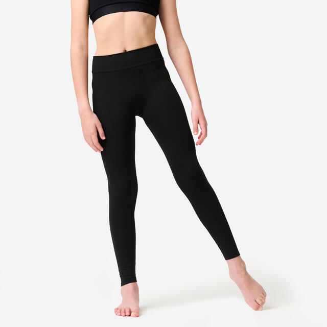 Tanzleggings Modern Dance Mädchen hoher Taillenbund - schwarz