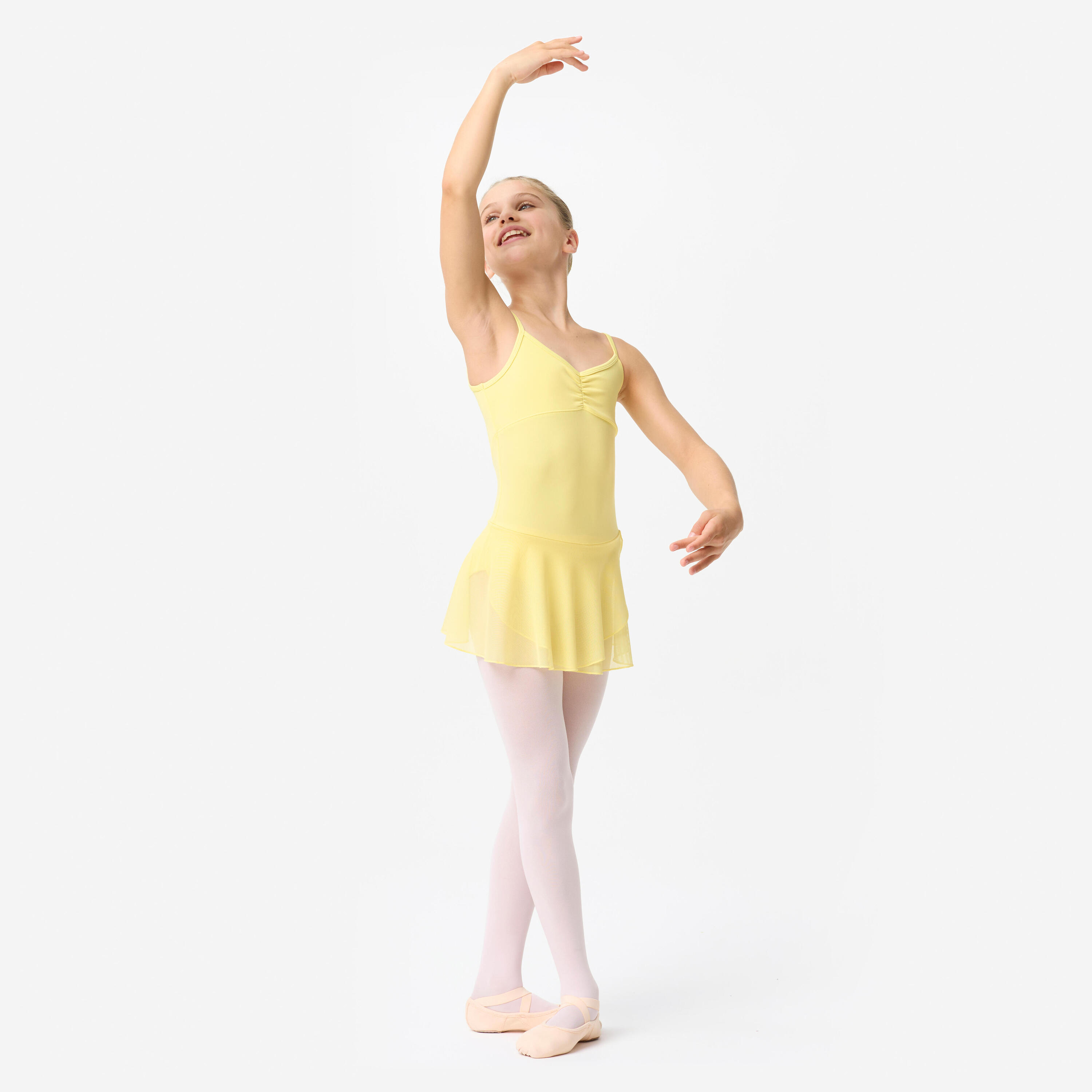 Tunique de danse classique fille, jaune pastel 2/10