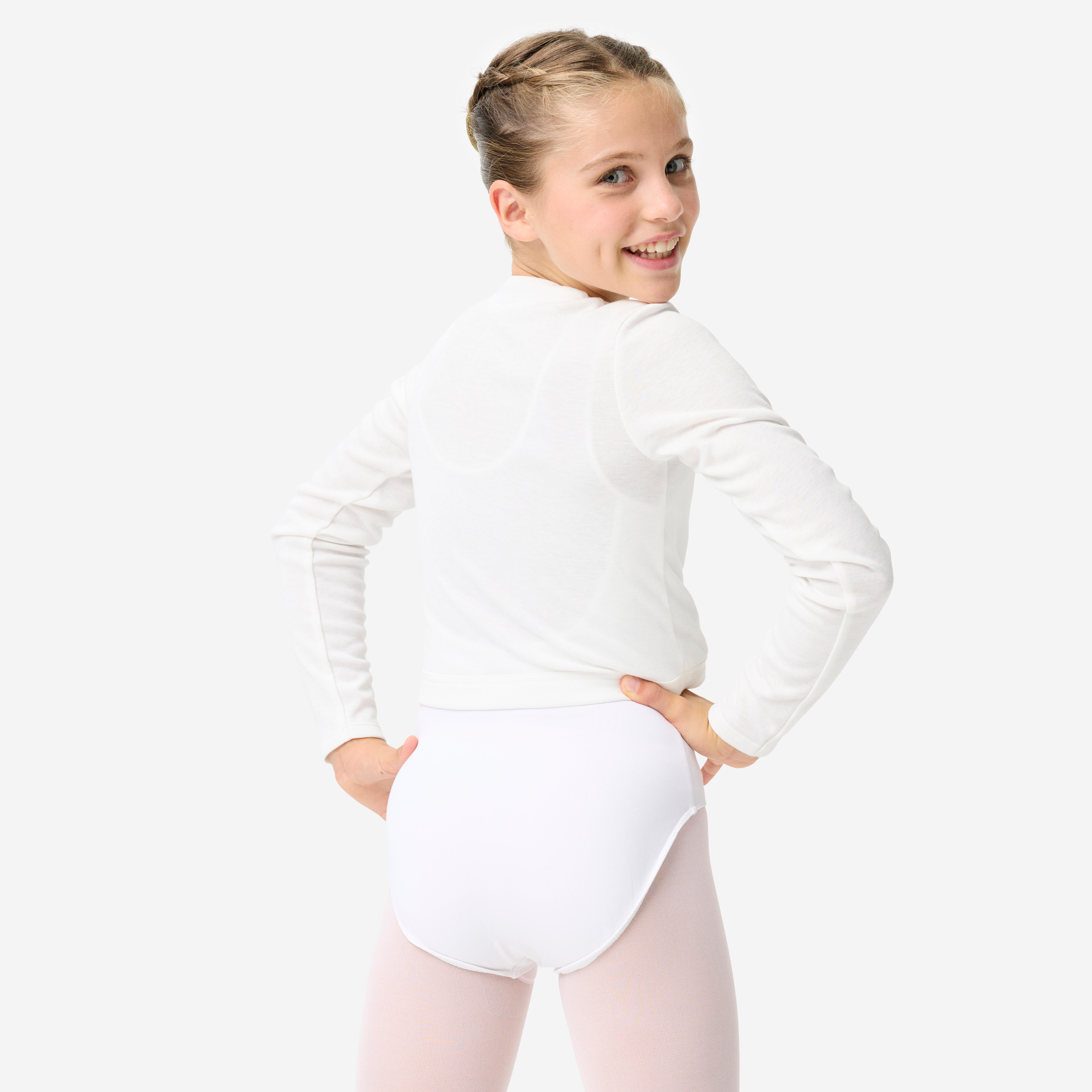 DOMYOS Dievčenský baletný zavinovací sveter 5-6 r (113-122 cm) · záber 5