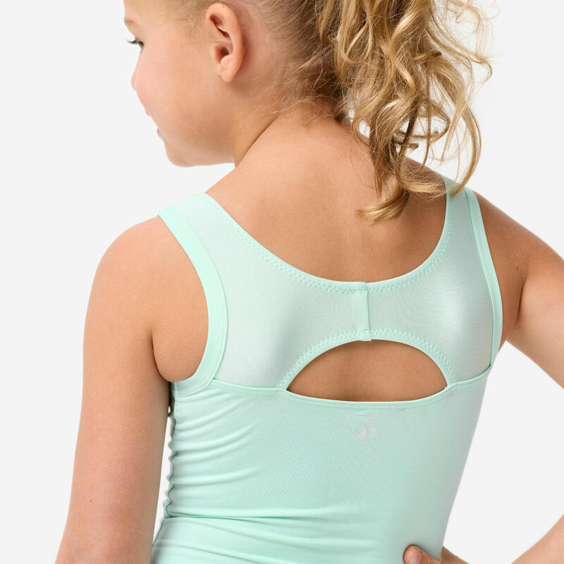 Body de gimnastică cu guler rotund Verde Fete