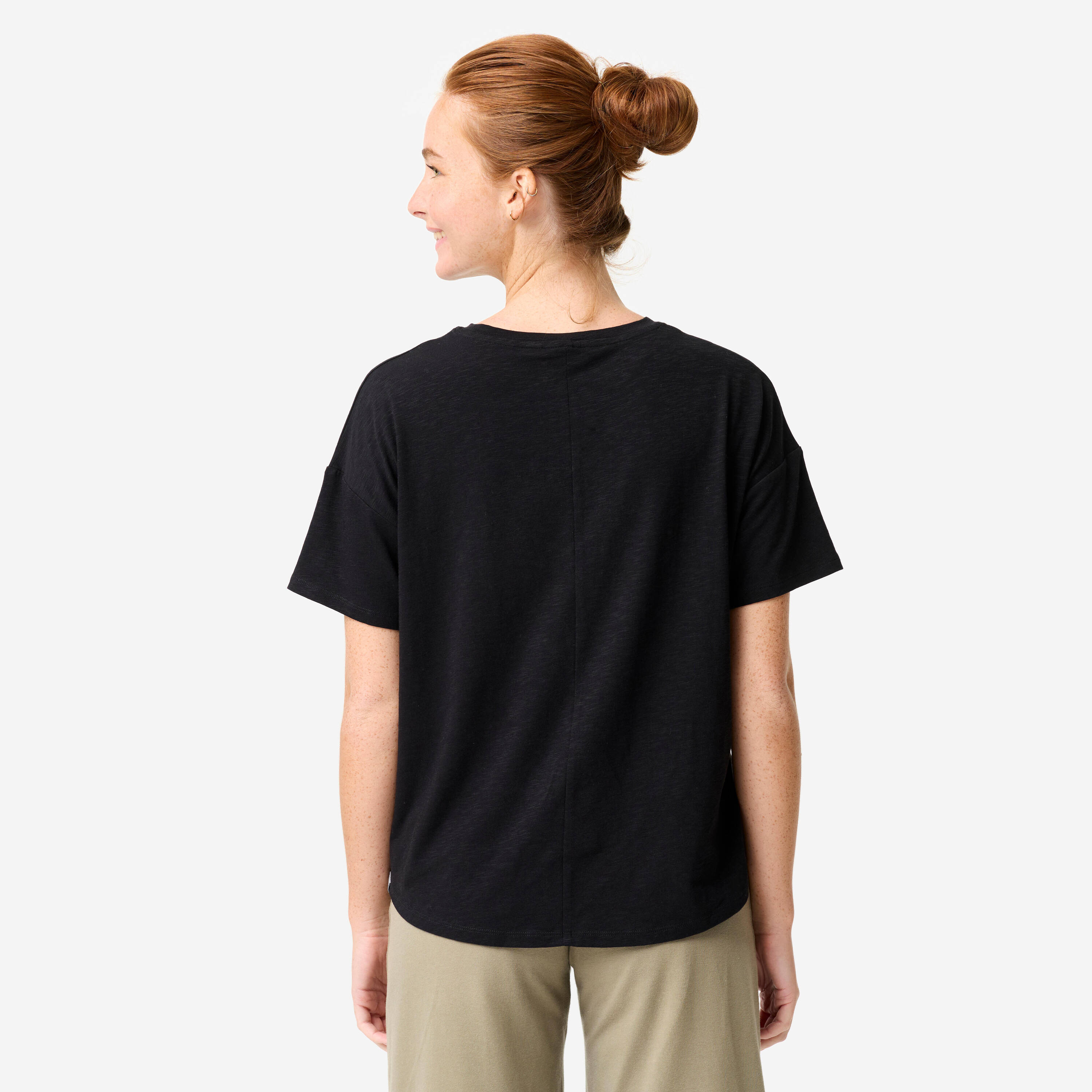 Women's Short-Sleeved Yoga T-Shirt - Black -  5