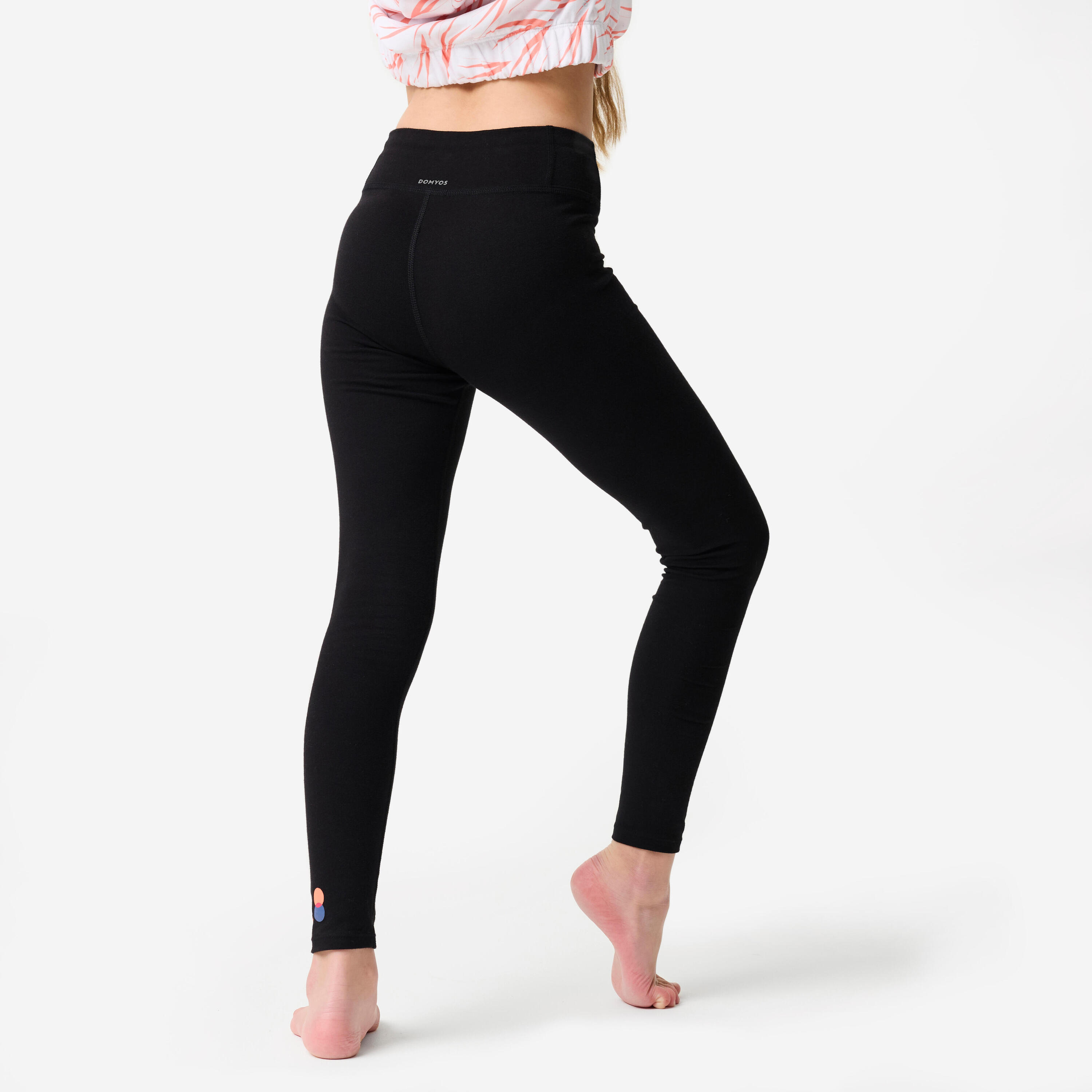 Leggings Modern Dance mit hoher Taille Mädchen, schwarz/orange 4/11