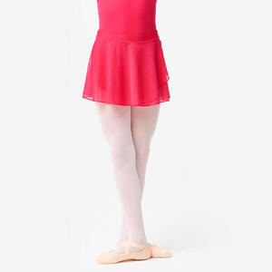 Faldita Danza Clásica Niña Rosa Oscuro Velo Gasa