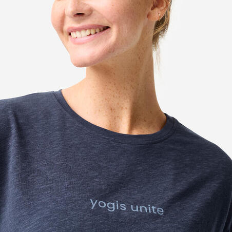 Футболка жіноча для йоги жіноча темно-синя