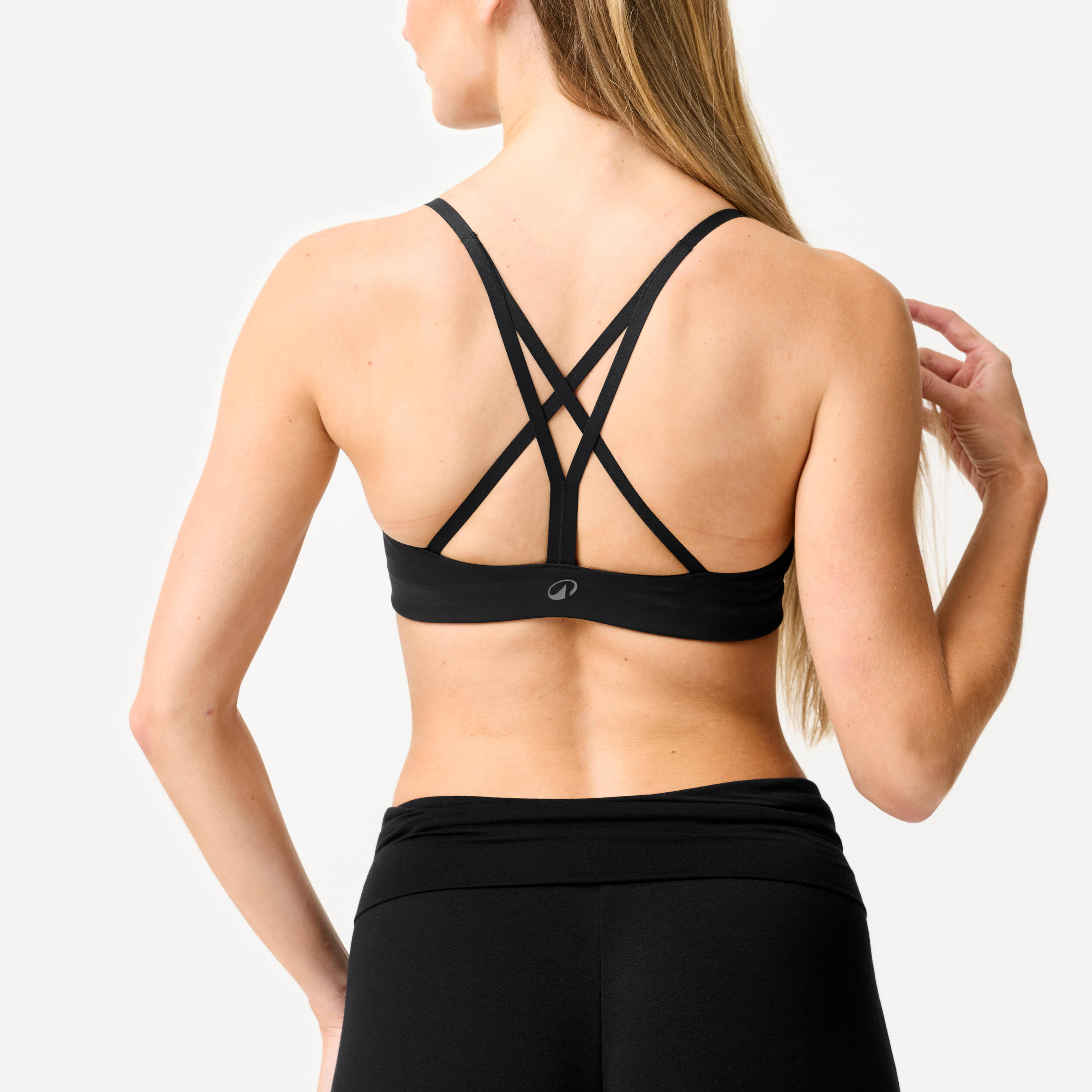 Women's Soft Strappy Light Support Sports Bra - Black -  5