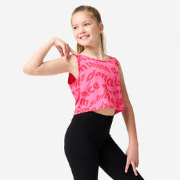 Débardeur danse modern&#039;jazz crop et fluide fille, rose