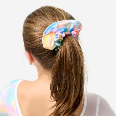 Scrunchie meisjes turnen wit/print/veelkleurig