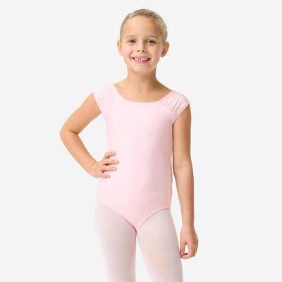 Body bambina danza manica corta rosa