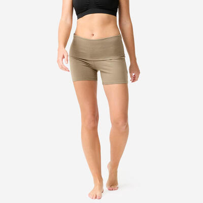 Pantaloncini donna yoga slim fit cotone neri