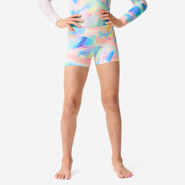 Short de gym brillant fille blanc