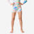 Short de gym brillant fille blanc