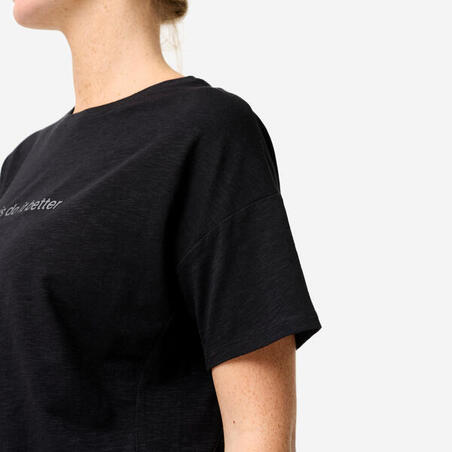 Футболка жіноча для йоги чорна