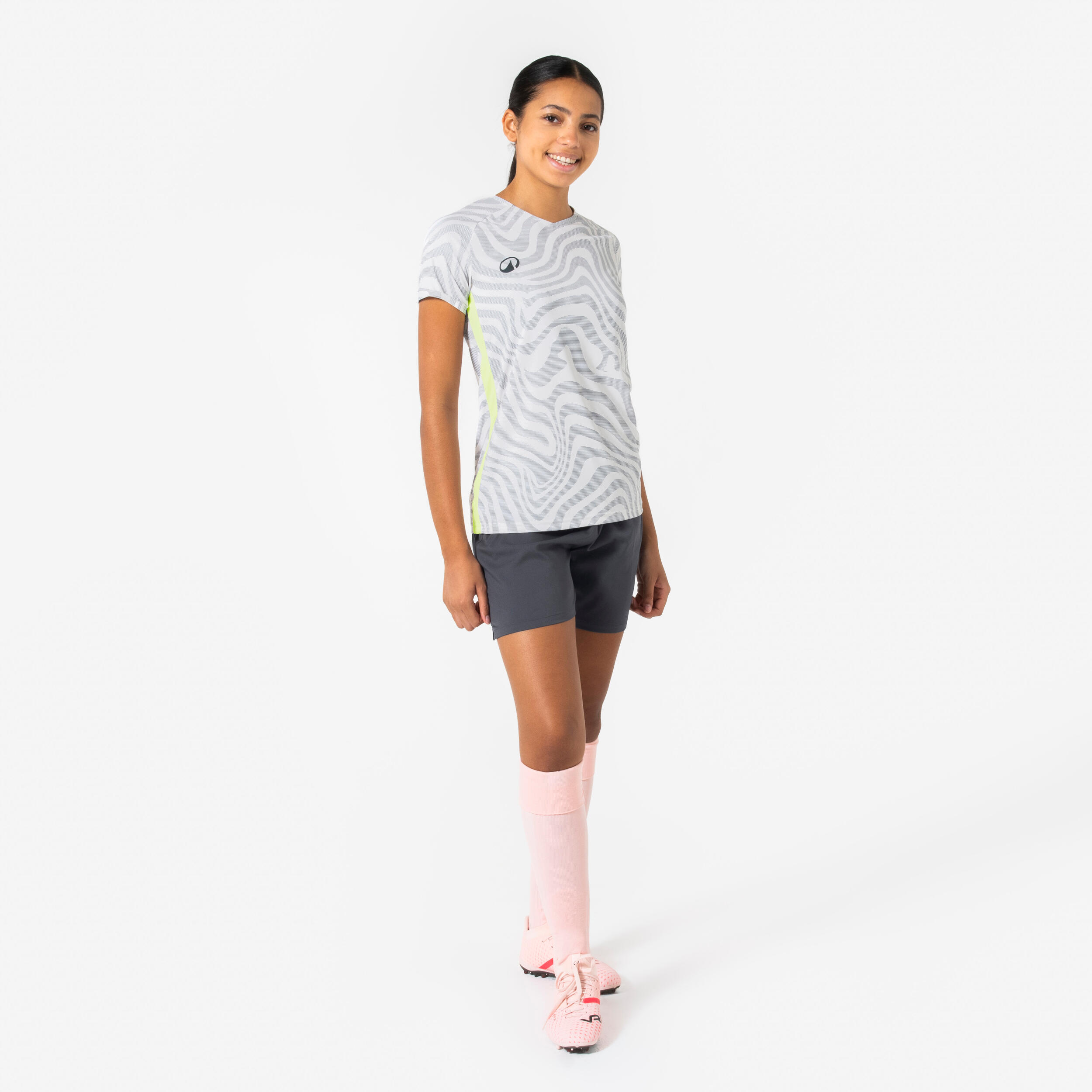Chandail de soccer à manches courtes femme, Viralto 6/7