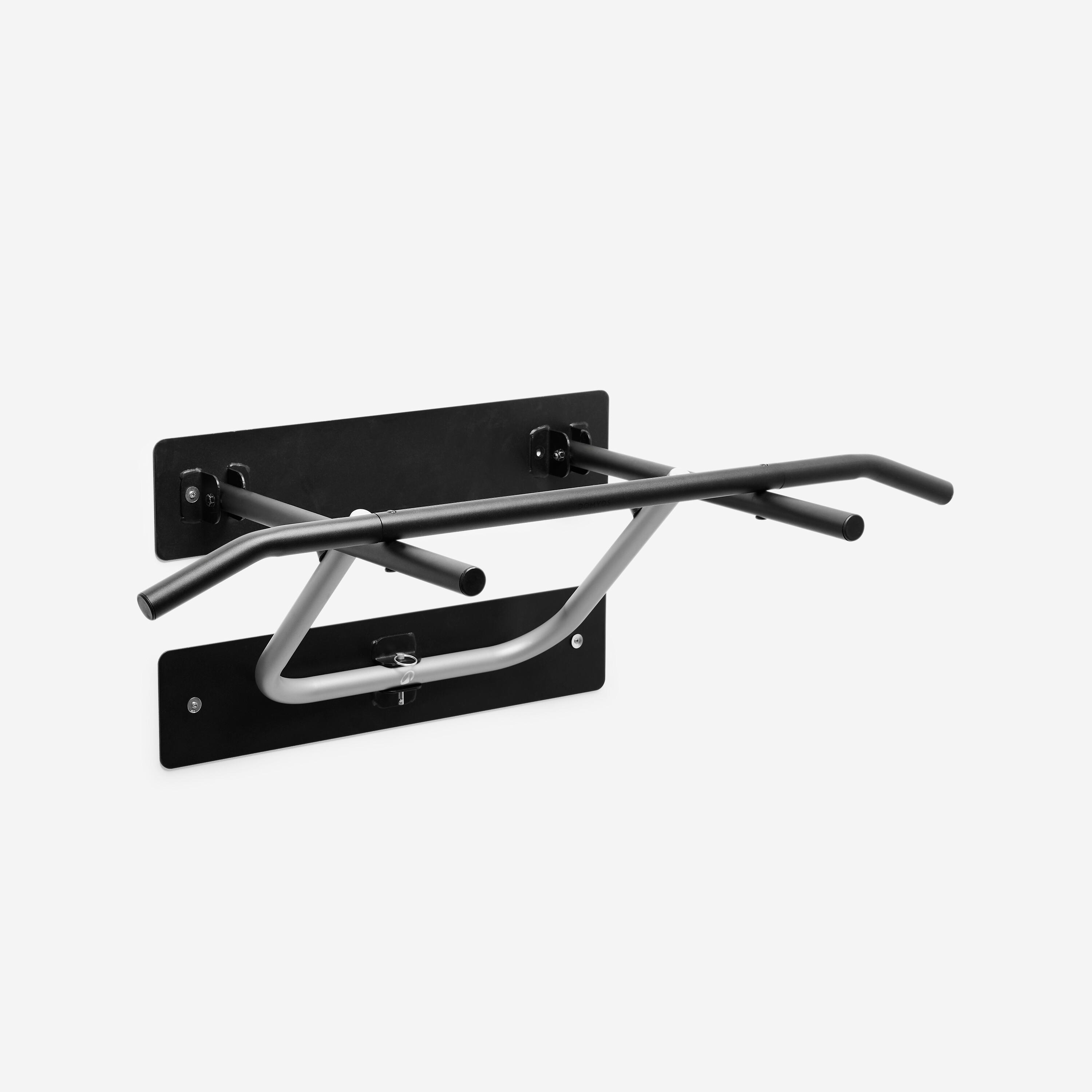 Foldable wall-mounted pull-up bar with secure mounting 57cm